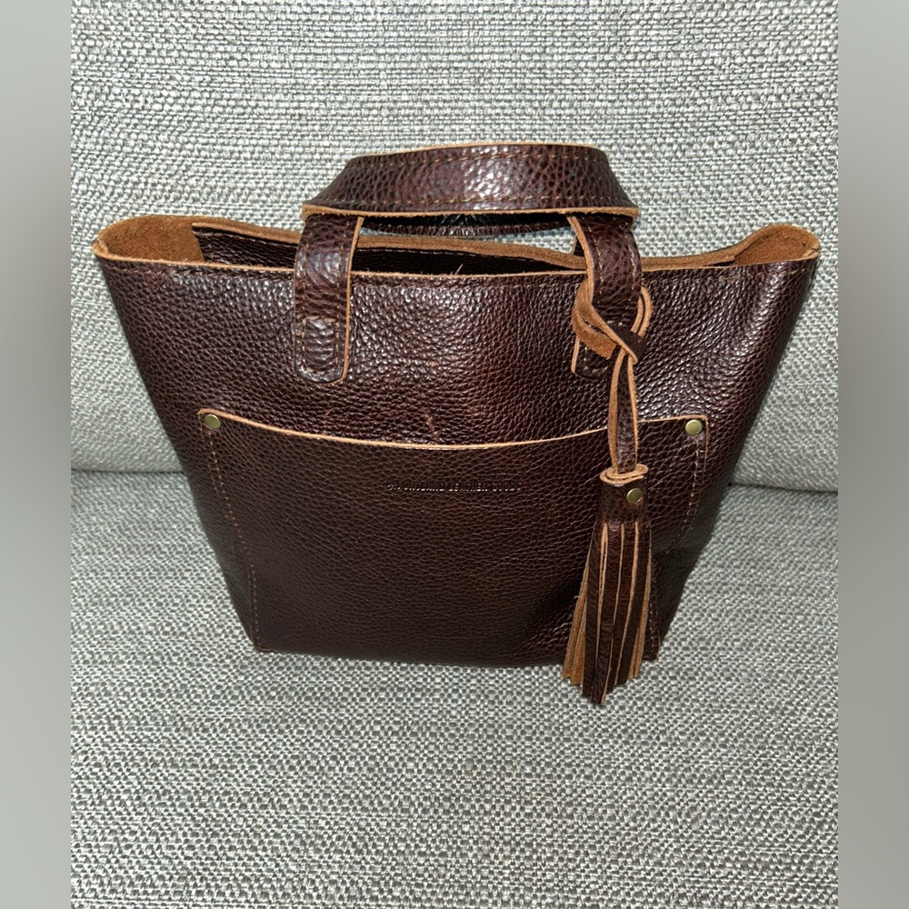 Portland Leather Mini Zipper Tote -Coldbrew